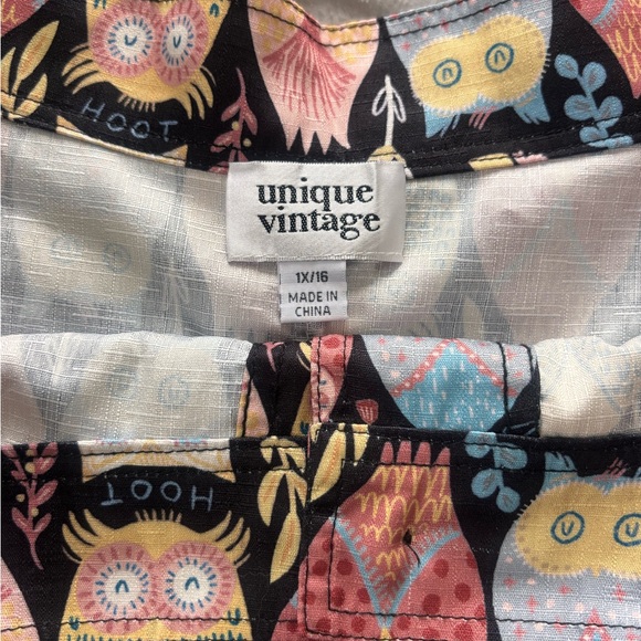 Unique Vintage Black Owl Print Skirt -Size 16/1XL- NWOT-Retro Novelty Print - Picture 6 of 8